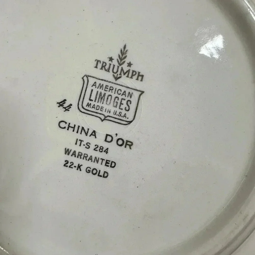 Vintage LIMOGE China Salad Bowl - 22k‎ Gold Design
